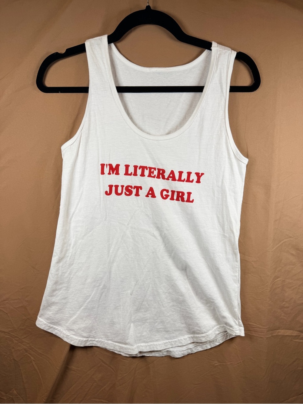 I’m Literally Just a Girl Graphic Tank Y2K Girlhood Indie Sleaze White Red